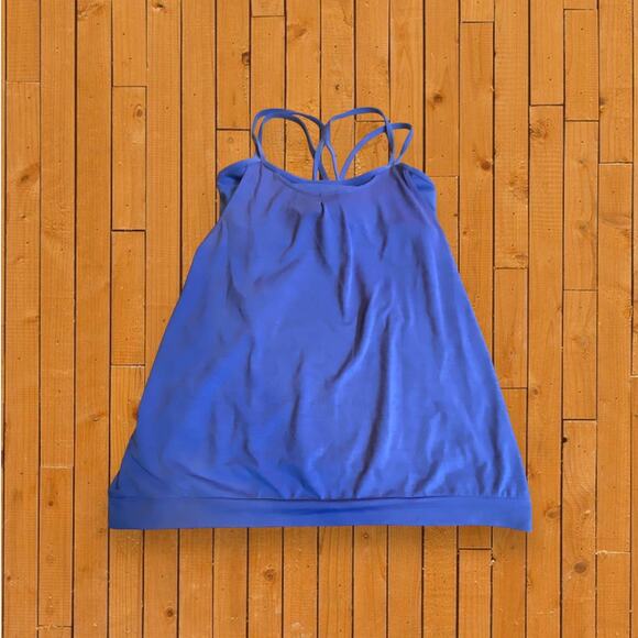 Athleta Periwinkle Blue Built-in-Bra Athletic Crossback Camisole Size Med - Picture 1 of 7